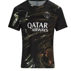 Jordan Black Men's Football Jersey with Metallic Accents